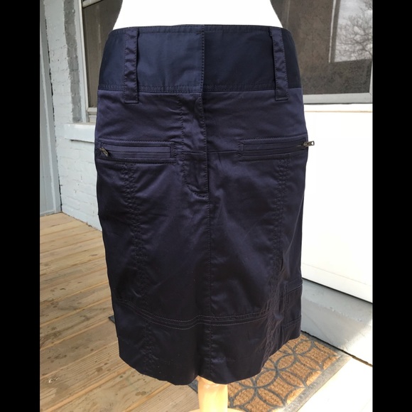 DVF Navy Blue Samantha Multi Zippers Skirt Sz 8 - Picture 2 of 16